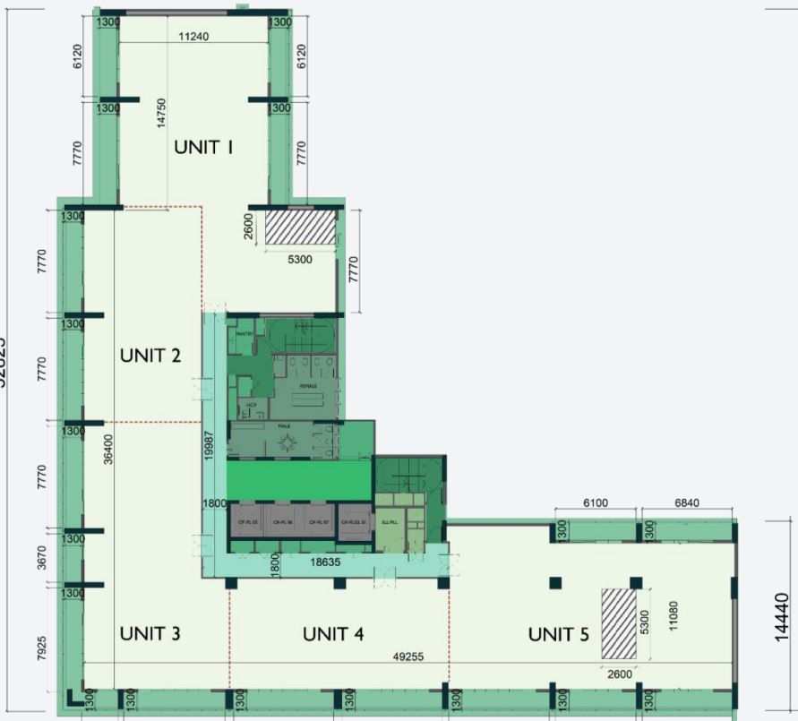 Layout mặt bằng văn phòng cho thuê tầng 16 - 21
