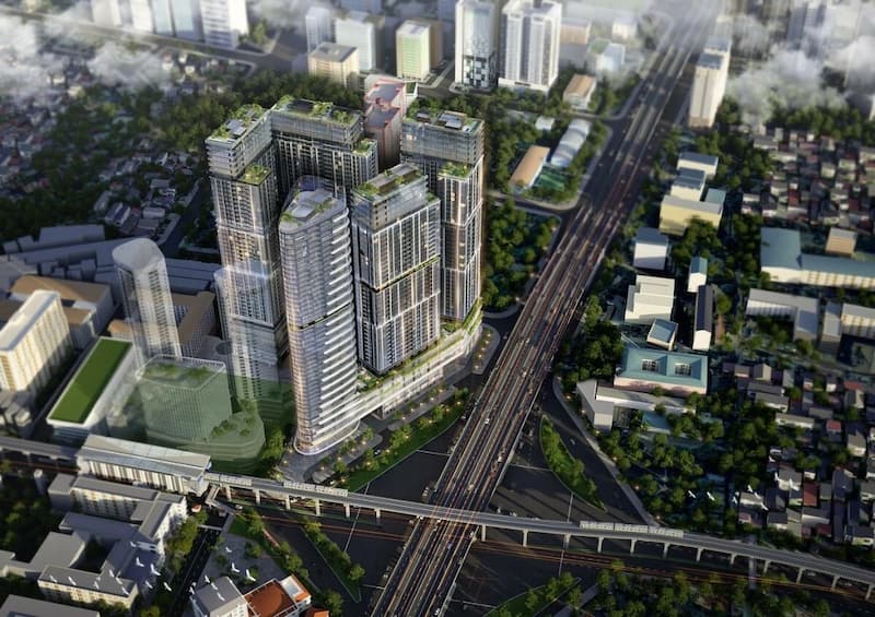 Phối cảnh tổ hợp căn hộ cao cấp Sun Group đang phát triển tại khu đất vàng ở Cầu Giấy, Hà Nội. Ảnh: Sun Group
